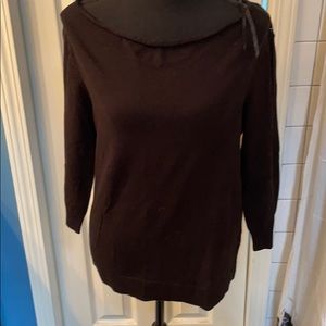 Black off the shoulder top with crochet back